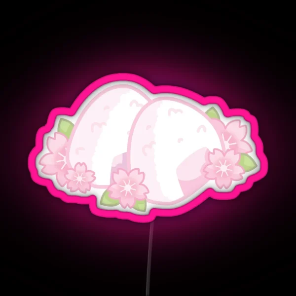 Cherry Blossom Onigiri Riceball RGB Neon Sign