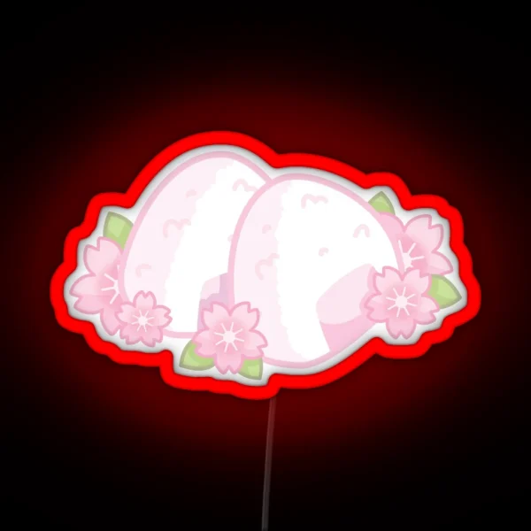 Cherry Blossom Onigiri Riceball RGB Neon Sign