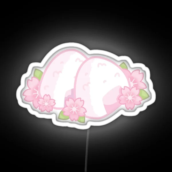 Cherry Blossom Onigiri Riceball RGB Neon Sign