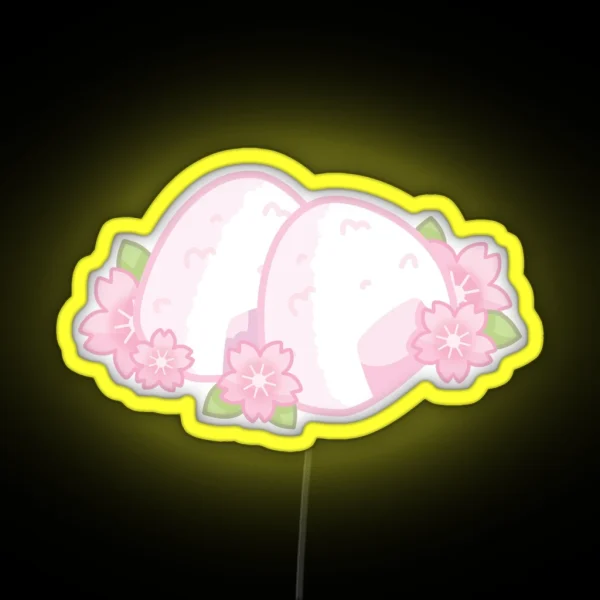 Cherry Blossom Onigiri Riceball RGB Neon Sign