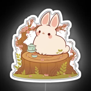 Cherry Blossom Tea Bunny RGB Neon Sign