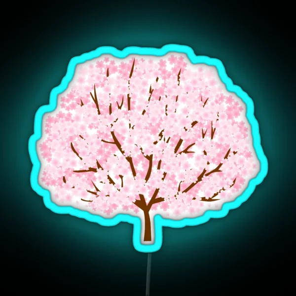 Cherry Blossom Tree Cartoon RGB Neon Sign