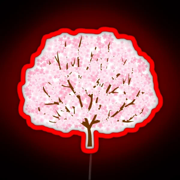 Cherry Blossom Tree Cartoon RGB Neon Sign