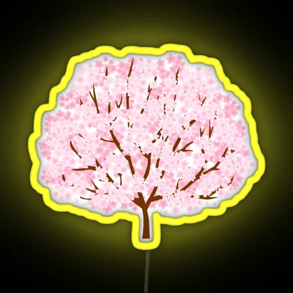 Cherry Blossom Tree Cartoon RGB Neon Sign