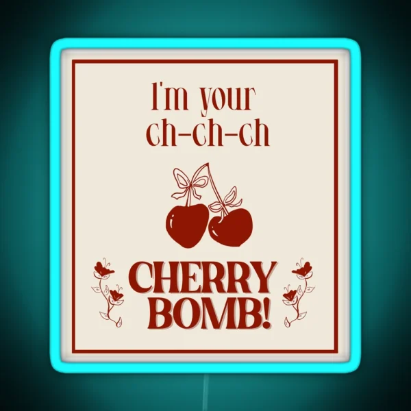 Cherry Bomb With A Ribbon Coquette RGB Neon Sign