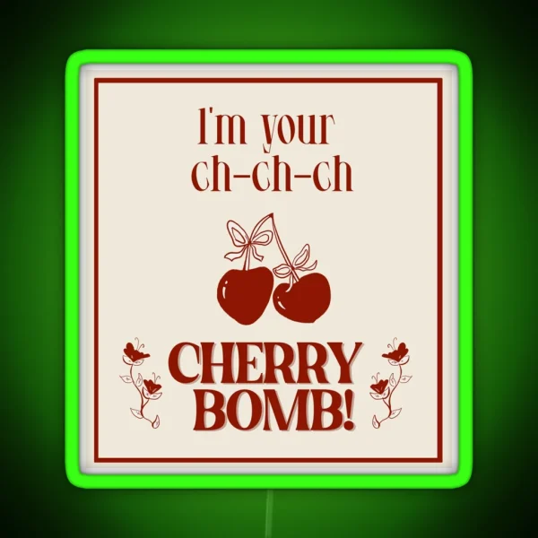 Cherry Bomb With A Ribbon Coquette RGB Neon Sign