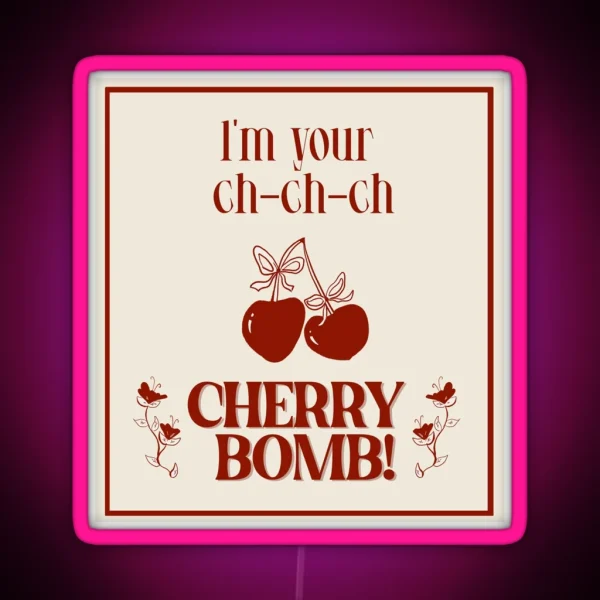 Cherry Bomb With A Ribbon Coquette RGB Neon Sign