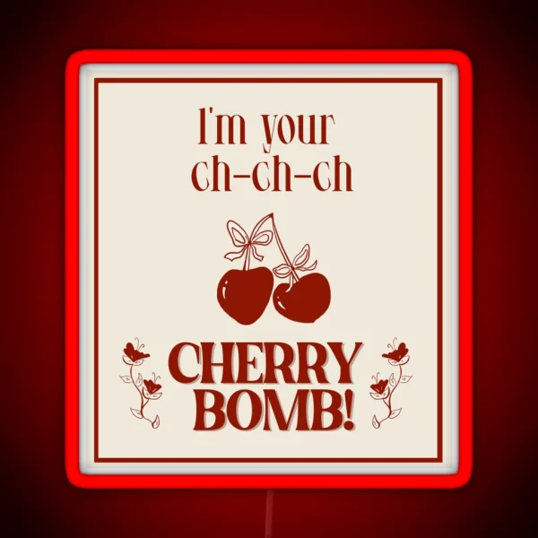 Cherry Bomb With A Ribbon Coquette RGB Neon Sign