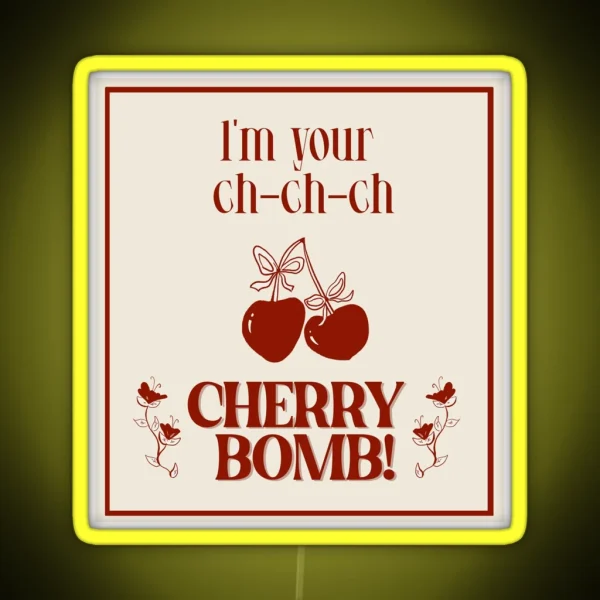Cherry Bomb With A Ribbon Coquette RGB Neon Sign