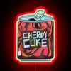 Iconic Cherry Coke branding in vibrant RGB neon glow style