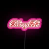 Backlit Cherry Cola Neon Sign with Color-Changing RGB Lighting Effects
