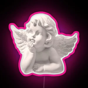 Cherub Statue RGB Neon Sign