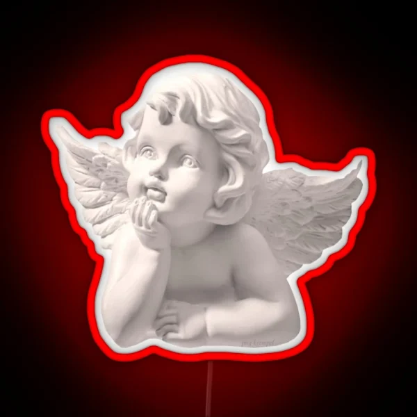 Cherub Statue RGB Neon Sign