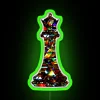 Neon Wall Decoration Featuring Vibrant RGB The Queen Chess Piece