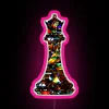 Royal Glow of The Queen Chess Piece RGB Neon Sign Art