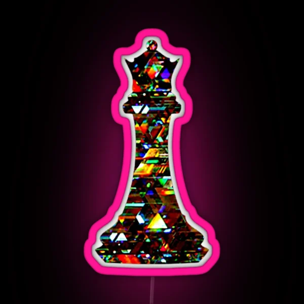 Chess Piece The Queen 3 RGB Neon Sign