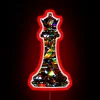 Glowing Neon Sign Featuring A Regal Queen in Full Color
