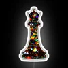 Neon Queen Chess Piece Illuminated Sign with Vibrant RGB Colorful Lighting