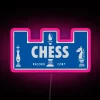 Vintage-inspired RGB LED chess record wall decor with dynamic lighting