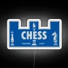 Vintage-inspired chess records logo neon sign for home decor enthusiasts.