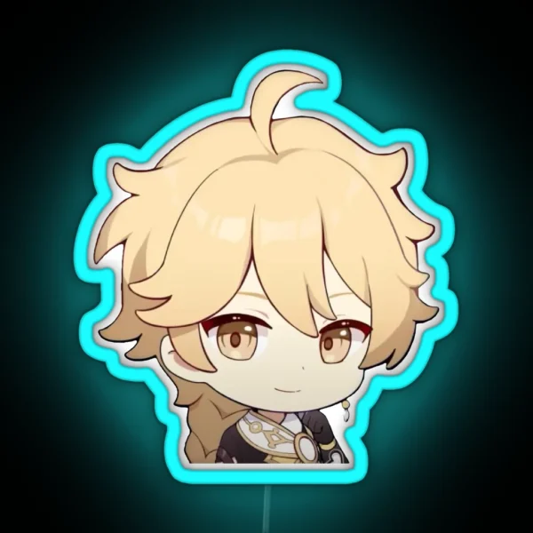 Chibi Aether Genshin Impact RGB Neon Sign