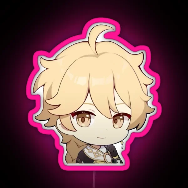 Chibi Aether Genshin Impact RGB Neon Sign