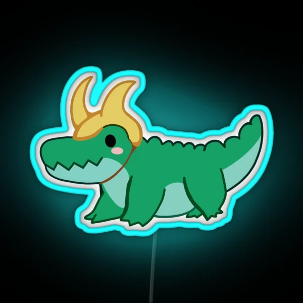 Chibi Alligator Loki RGB Neon Sign