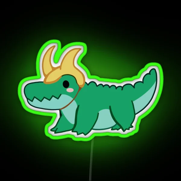 Chibi Alligator Loki RGB Neon Sign