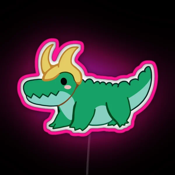 Chibi Alligator Loki RGB Neon Sign