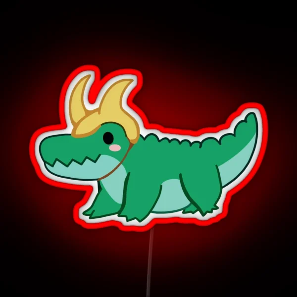 Chibi Alligator Loki RGB Neon Sign