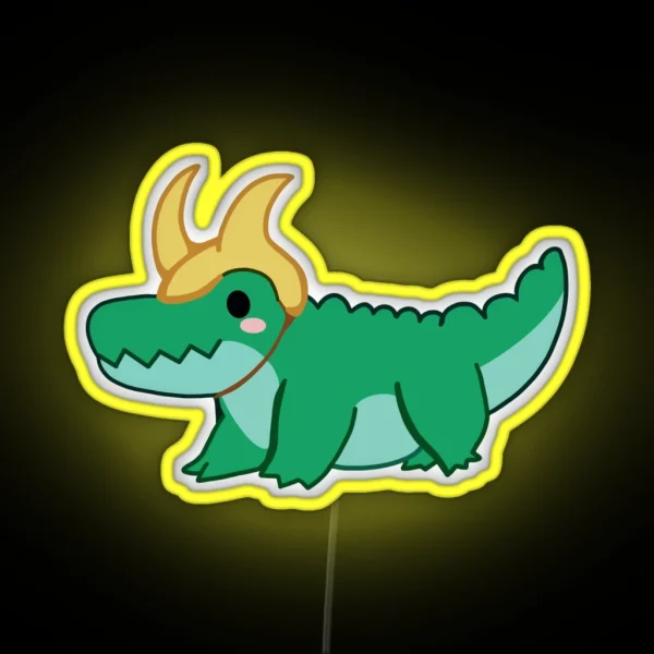 Chibi Alligator Loki RGB Neon Sign