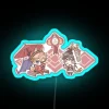 RGB Neon Sign Featuring Chibi Childe and Zhongli Characters Festival