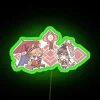 Genshin Impact inspired lantern festival themed chibi character neon light decoration.