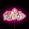 Genshin Impact Merchandise Chibi Childe & Zhongli Festive Neon Decoration