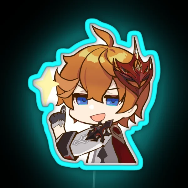 Chibi Childe Genshin Impact RGB Neon Sign