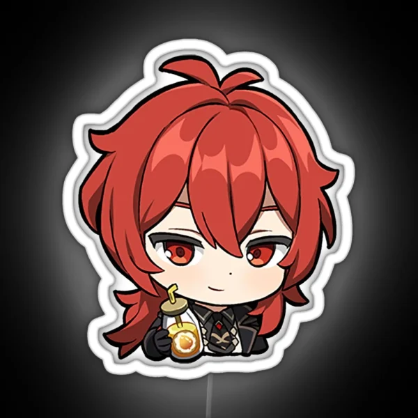 Chibi Diluc Genshin Impact RGB Neon Sign