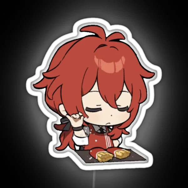 Chibi Diluc Genshin Impact RGB Neon Sign