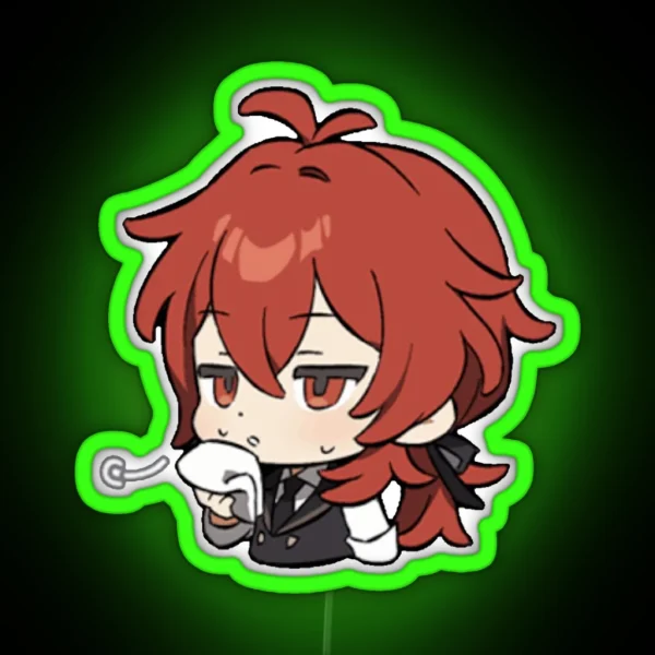 Chibi Diluc Genshin Impact RGB Neon Sign