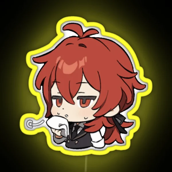 Chibi Diluc Genshin Impact RGB Neon Sign