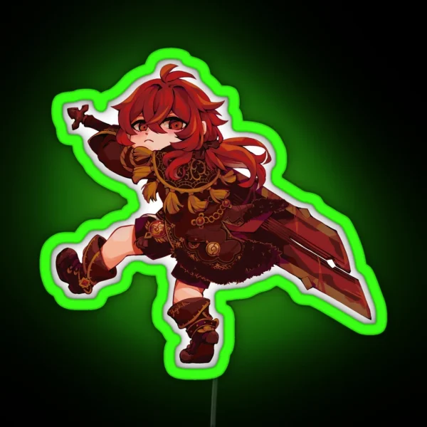 Chibi Diluc RGB Neon Sign