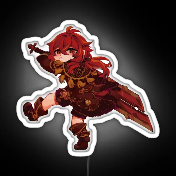Chibi Diluc RGB Neon Sign