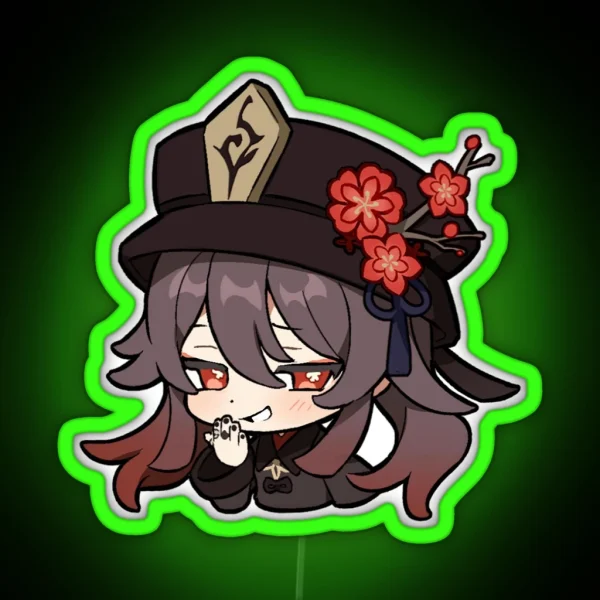 Chibi Hu Tao Genshin Impact RGB Neon Sign