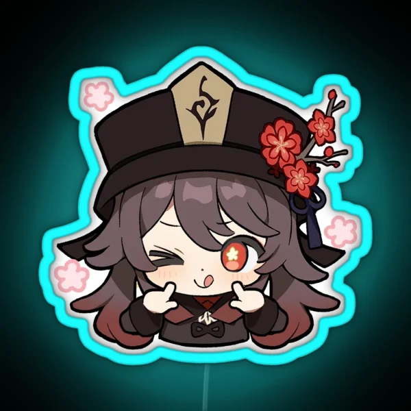 Chibi Hu Tao Genshin Impact RGB Neon Sign