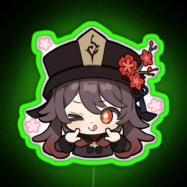 Chibi Hu Tao Genshin Impact RGB Neon Sign