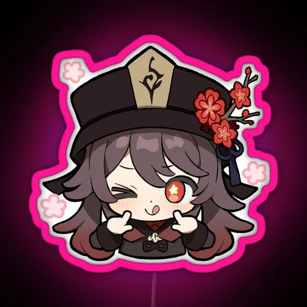 Chibi Hu Tao Genshin Impact RGB Neon Sign