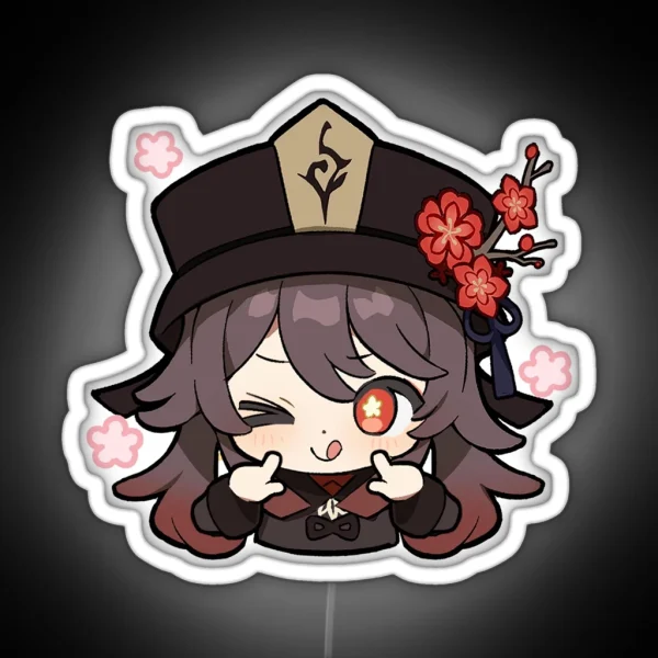 Chibi Hu Tao Genshin Impact RGB Neon Sign