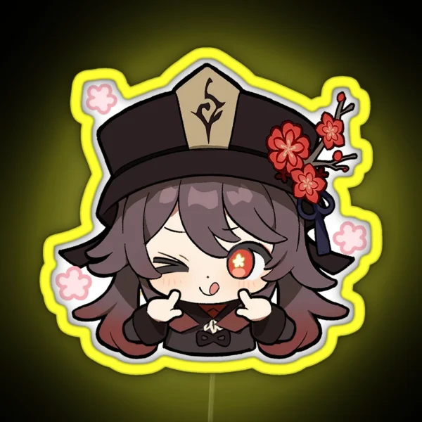 Chibi Hu Tao Genshin Impact RGB Neon Sign