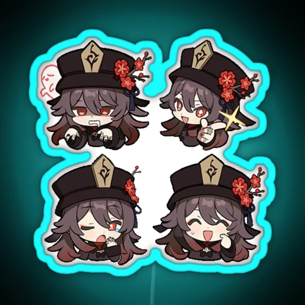 Chibi Hutao 2 Genshin Impact RGB Neon Sign
