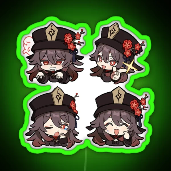 Chibi Hutao 2 Genshin Impact RGB Neon Sign