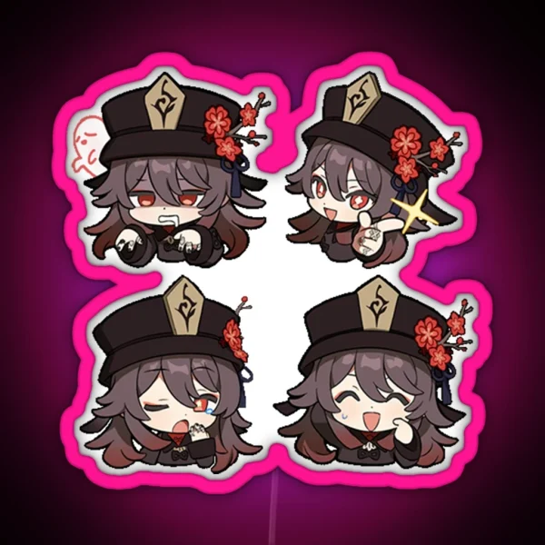 Chibi Hutao 2 Genshin Impact RGB Neon Sign